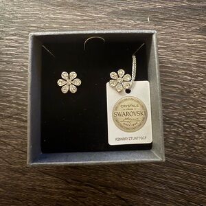Swarovski Gold Flower Crystal Earrings